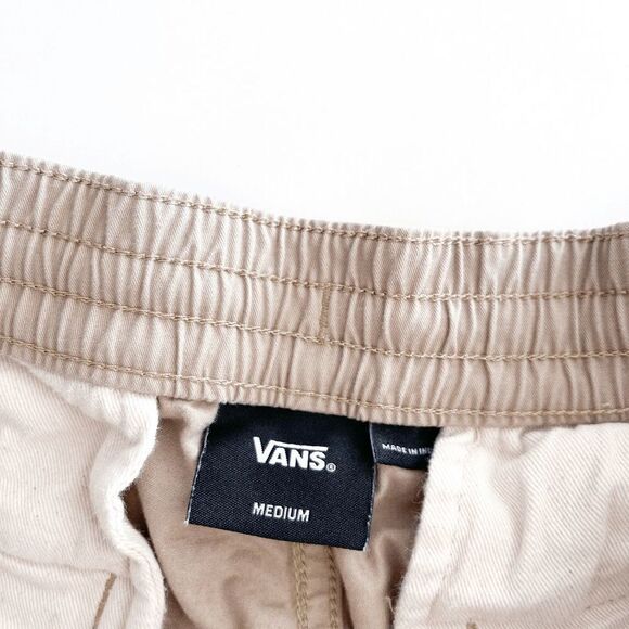 Vans Mens Pull On Casual Shorts Drawstring Stretch Waist Tan Medium - Picture 3 of 9